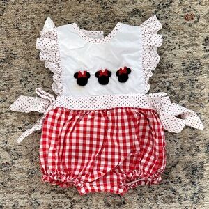 The Smocked Flamingo Minnie Bubble- Size 9mos